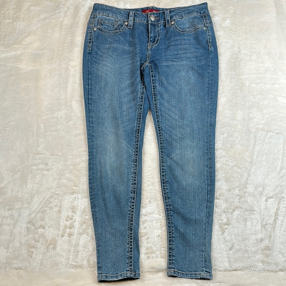 Seven7 Blue Skinny Jeans with Tapered Fit